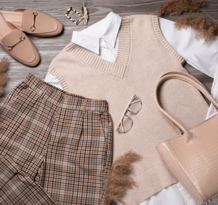 beige and cream clothing and accessories