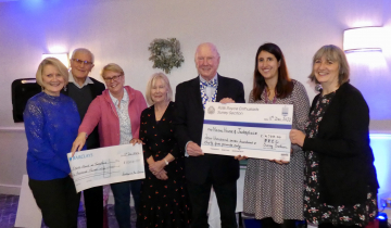Rolls Royce Club, Tash and Jackie with cheque